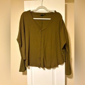 UO Out from Under long sleeve waffle knit top size Large
